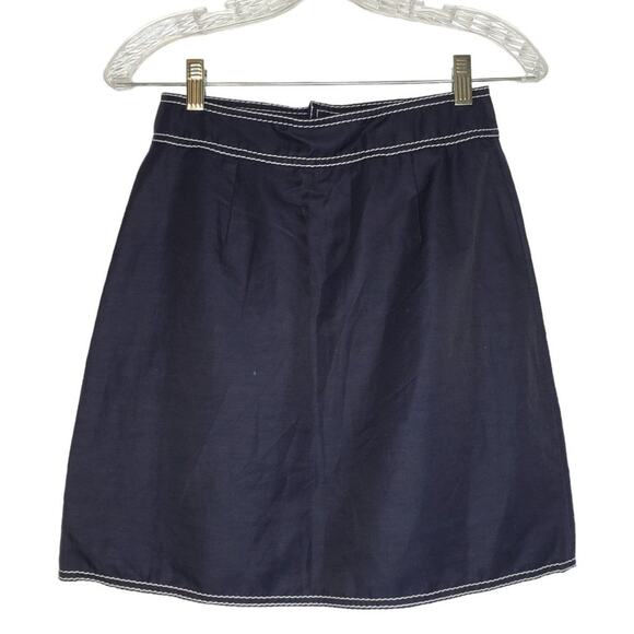 Stella McCartney navy skirt, sailor-style button detailing, white topstitching - Picture 2 of 8